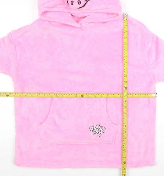 Marks and Spencer Girls Pink Percy Pig Hooded Fleece Robe Medium