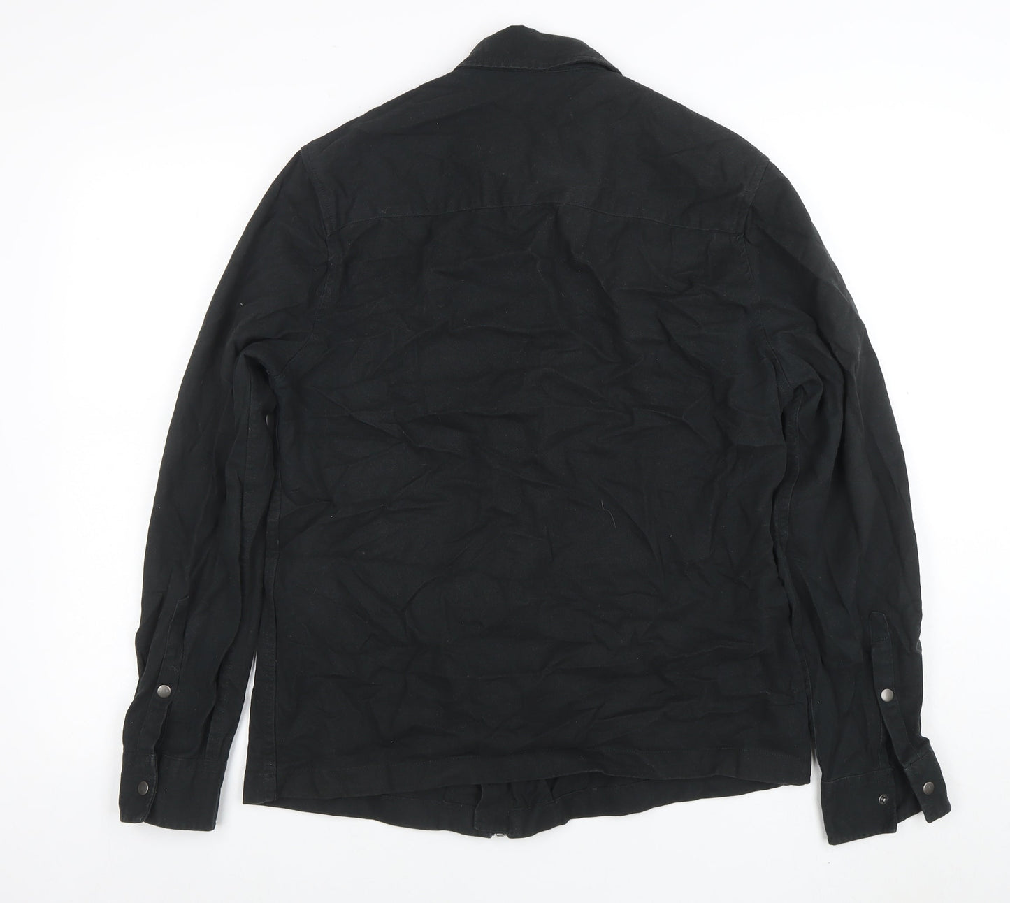 ASOS Design Men's Black Cotton Zip Jacket Size S Regular Fit