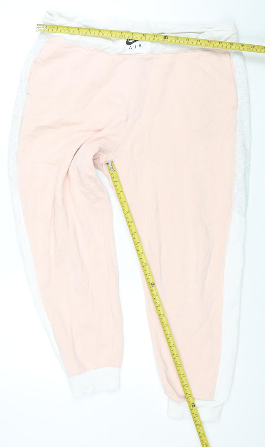 Nike Womens Pink Jogger Trousers XL Cotton Blend Activewear