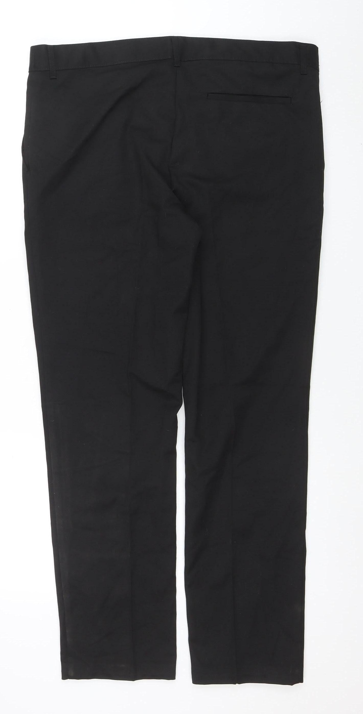 Marks and Spencer Boys Black Regular Fit Adjustable Waist School Dress Trousers 11 Years