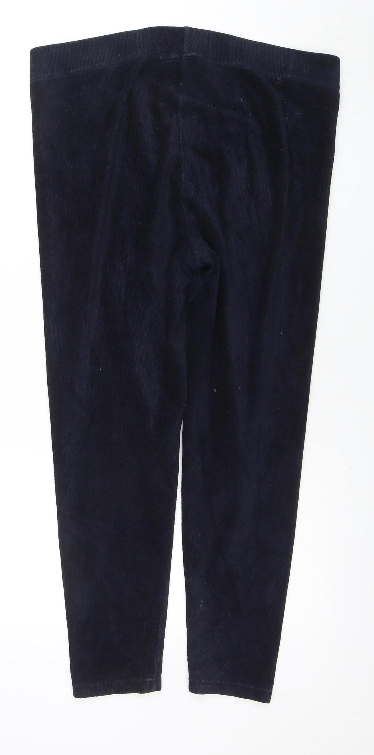 BM Casual Women's Navy Blue Velour Stretch Leggings Size 14