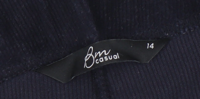 BM Casual Women's Navy Blue Velour Stretch Leggings Size 14