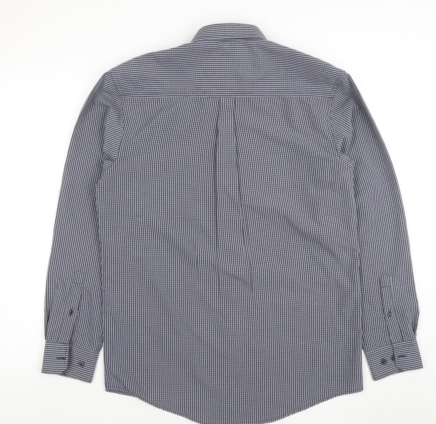 James Pringle Men's Blue Check Long Sleeve Button-Up Shirt Size S