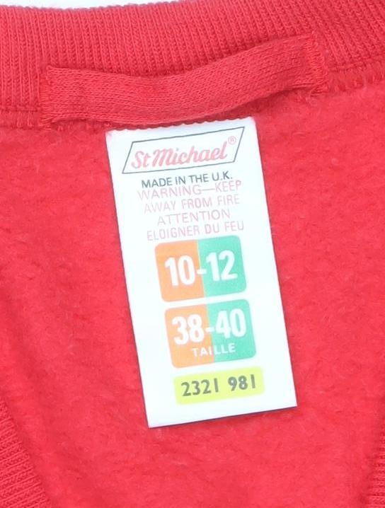 Marks and Spencer Women Red 10-12 V-Neck Button Cardigan