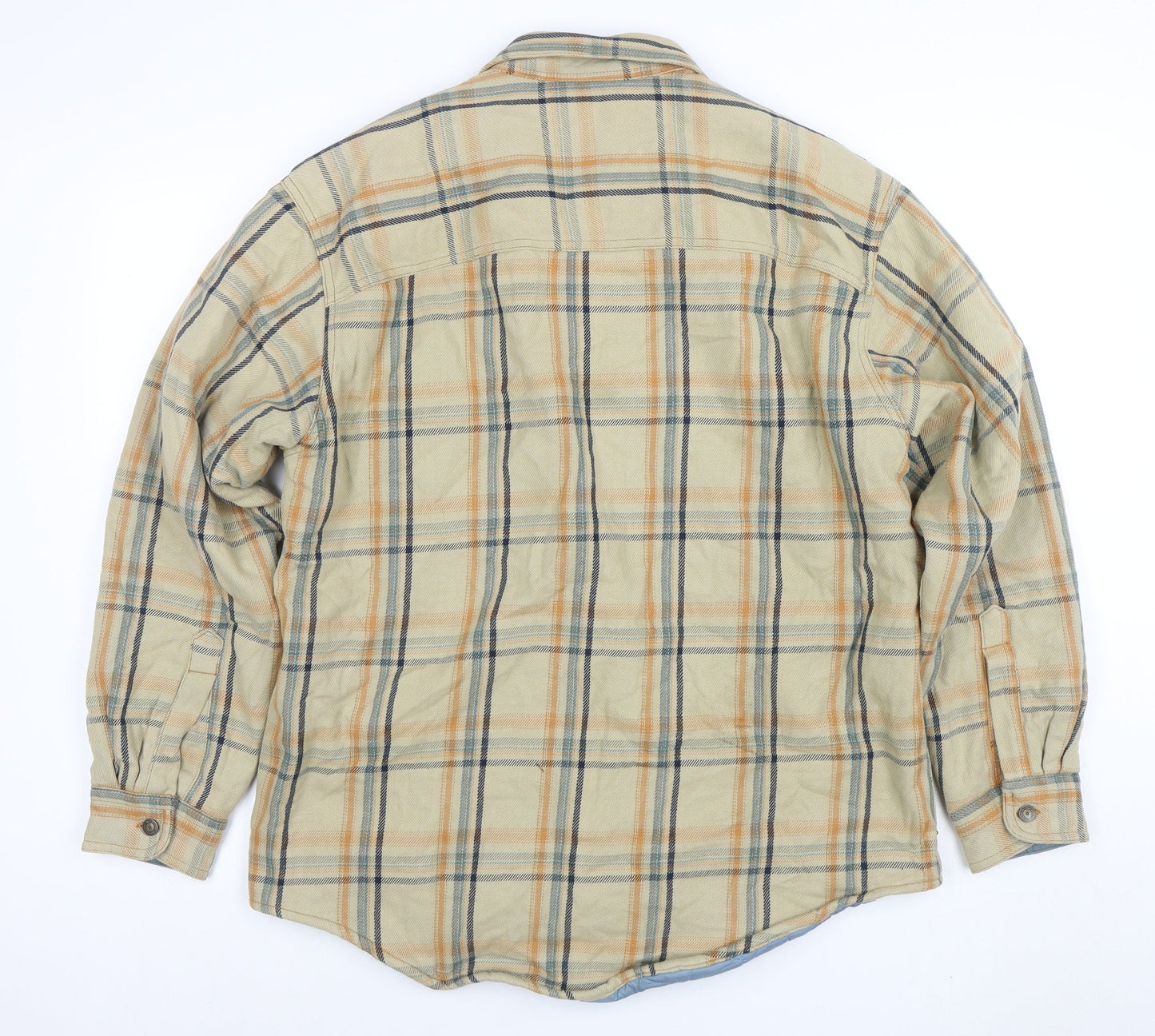 Van Heusen Men's Beige Check Flannel Workwear Shirt Jacket M