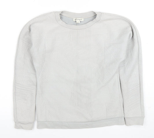 Ninmeen Seventyseven Paris Women Grey XS Crew Neck Textured Sweatshirt