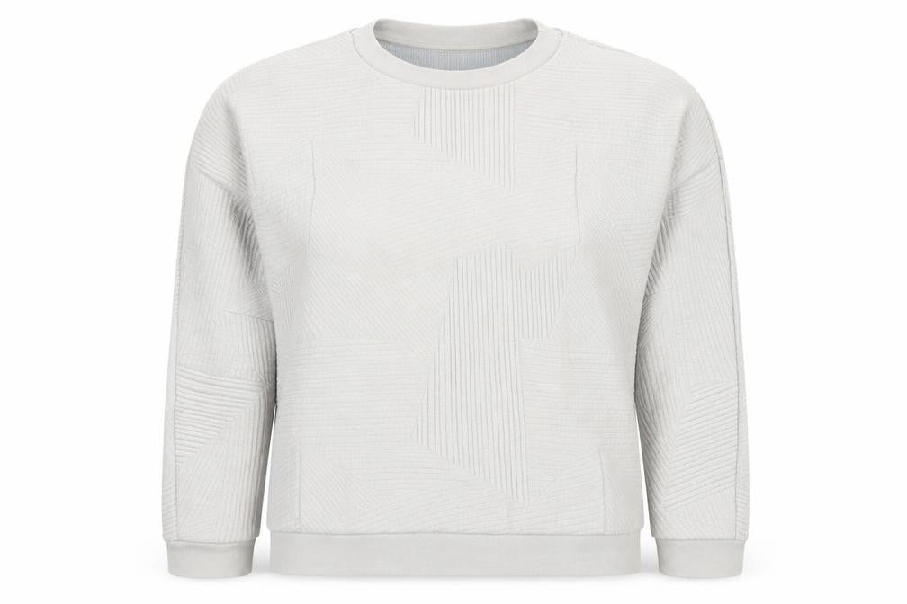 Ninmeen Seventyseven Paris Women Grey XS Crew Neck Textured Sweatshirt