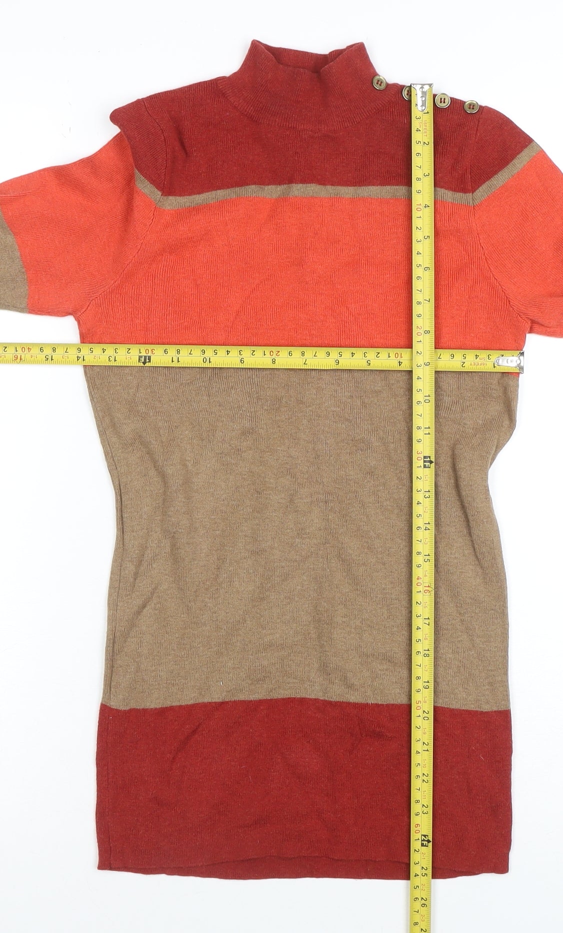 Next Womens Multicoloured Mock Neck Tunic Knit Top Size 10
