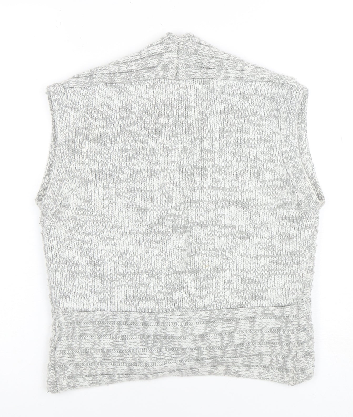 Zingara Women's Grey Chunky-Knit Sleeveless Belted Vest Size 14