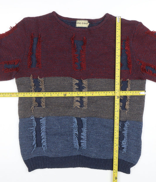 McCaul Women's Multicoloured Wool Acrylic Chunky Knit Pullover M
