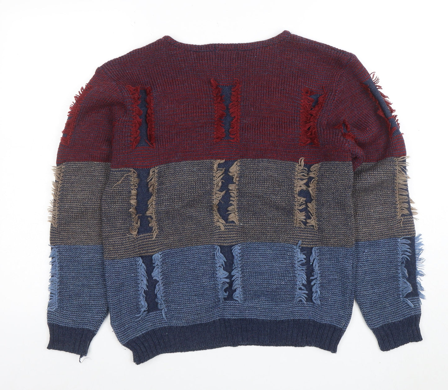 McCaul Women's Multicoloured Wool Acrylic Chunky Knit Pullover M