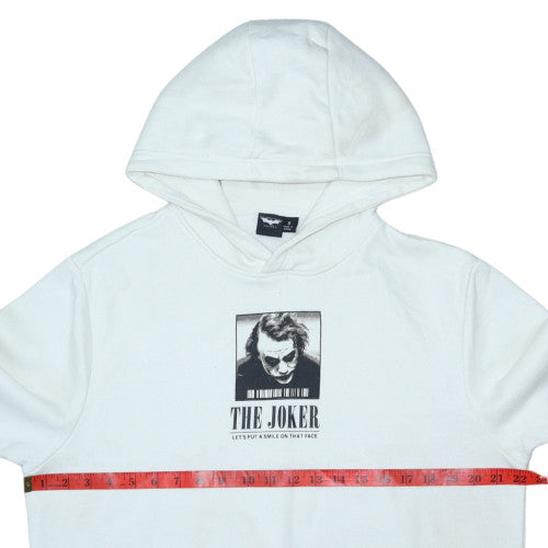 Primark Men’s White The Joker Pullover Hoodie Size S Graphic Fleece