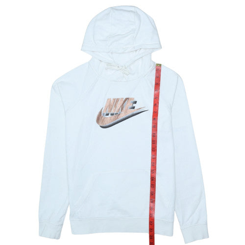 Nike Women's White Small Pullover Hoodie with Logo Print