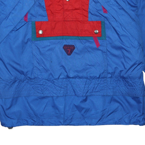 Degre 7 Men's Blue Red 80s Retro Ski Anorak Jacket Size M