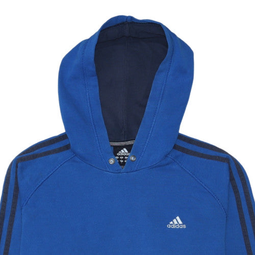 Adidas Mens Blue Pullover Hoodie Medium Regular Fit Sportswear