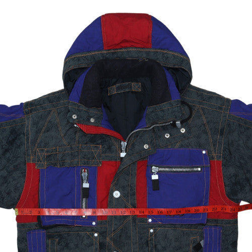 Rodeo Mens Multicoloured 38 Retro Hooded Puffer Jacket