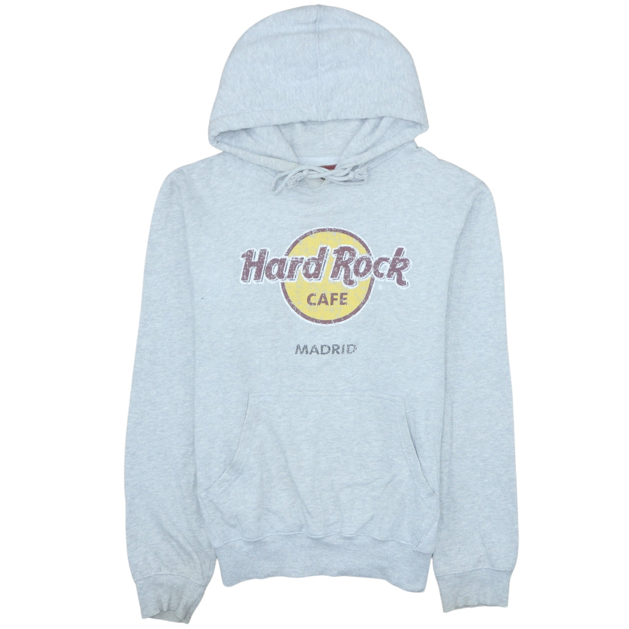 Hard Rock Cafe Madrid Grey Pullover Hoodie Women M Cotton Blend