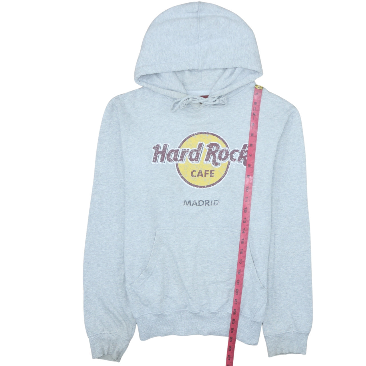 Hard Rock Cafe Madrid Grey Pullover Hoodie Women M Cotton Blend