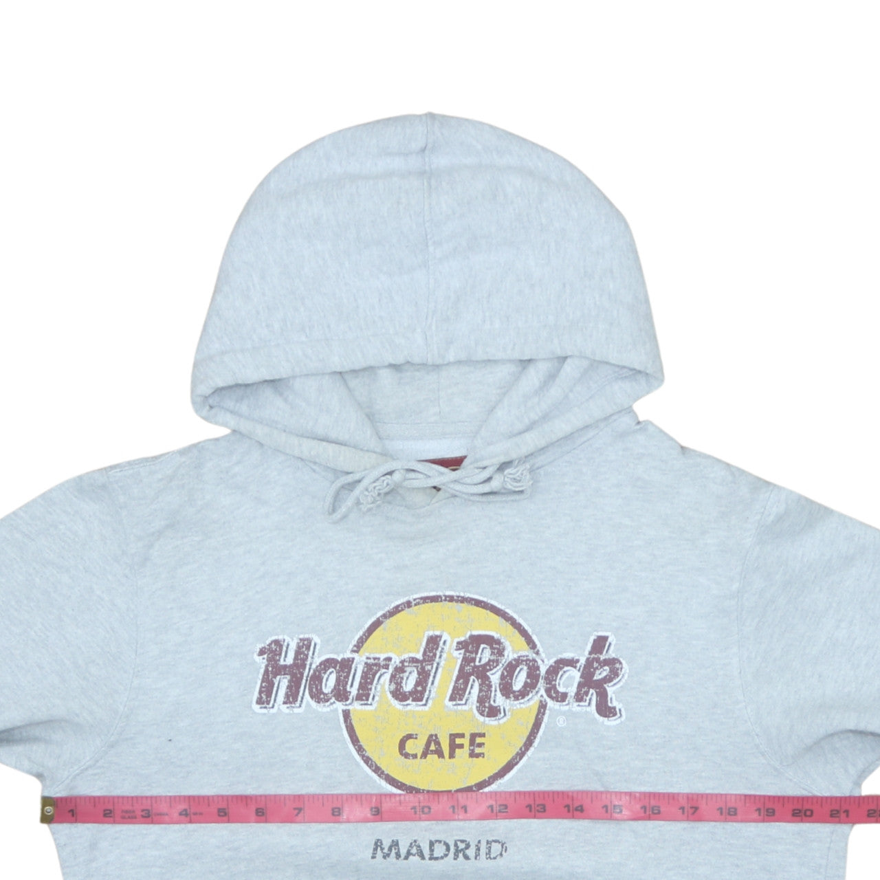 Hard Rock Cafe Madrid Grey Pullover Hoodie Women M Cotton Blend