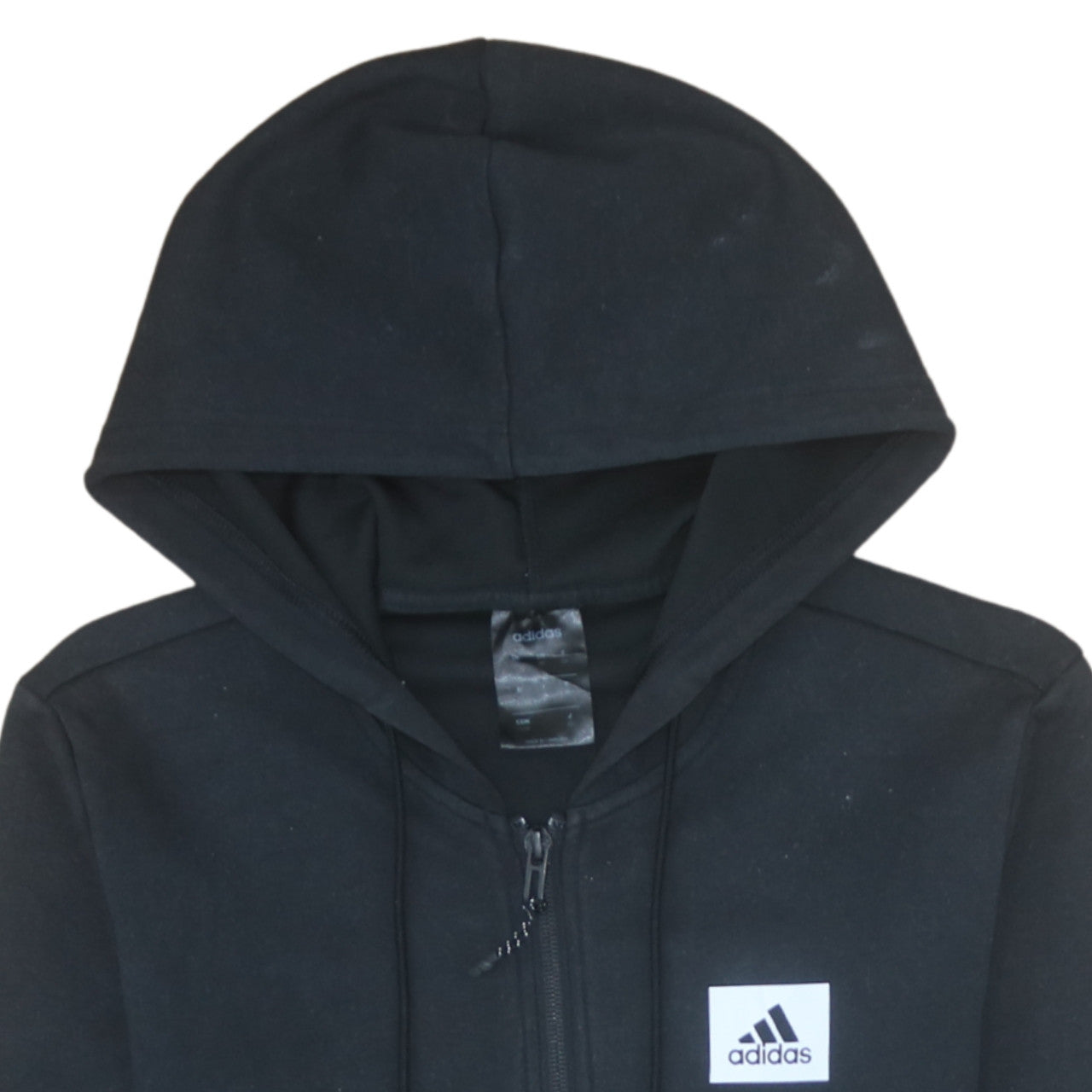 Adidas Men's Black XS Full Zip Hoodie with Logo Detail