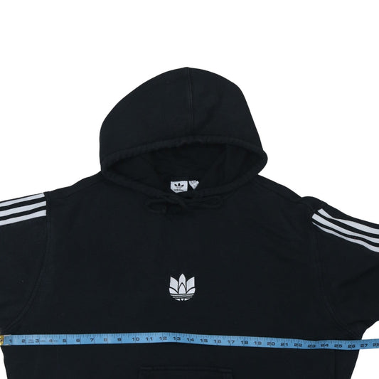 Adidas Women Black Small Pullover Hoodie 3-Stripes Logo Cotton Blend