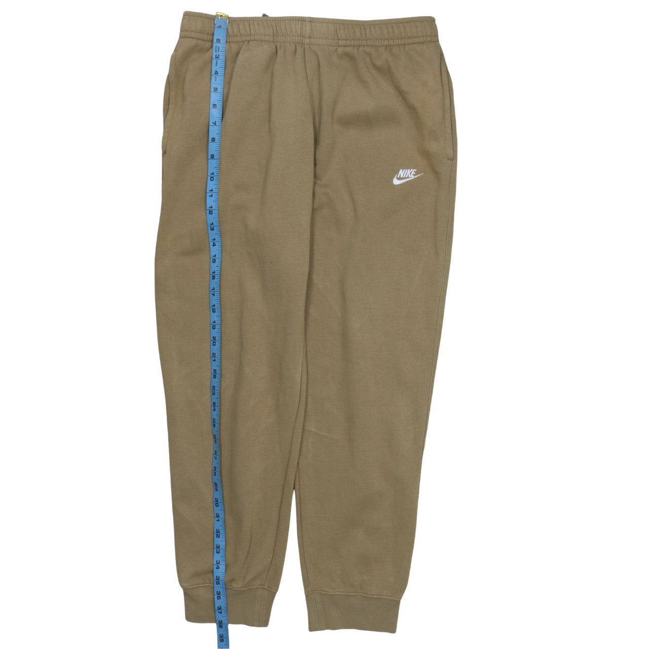 Nike Men’s Brown Fleece Sweatpants L Regular Fit Casual Tapered Trousers