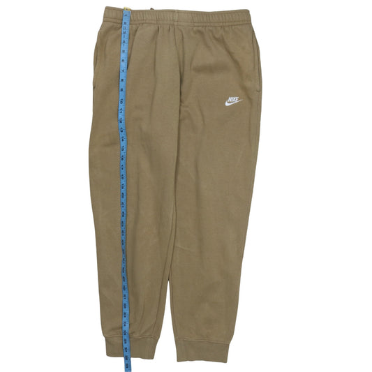 Nike Men’s Brown Fleece Sweatpants L Regular Fit Casual Tapered Trousers