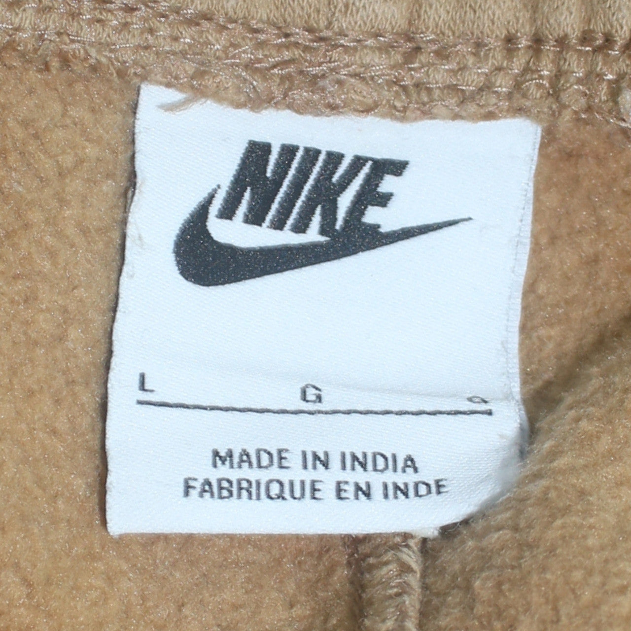 Nike Men’s Brown Fleece Sweatpants L Regular Fit Casual Tapered Trousers
