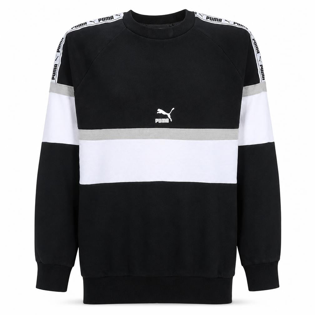 Puma Men's Black Crew Neck Logo Sweatshirt Size M