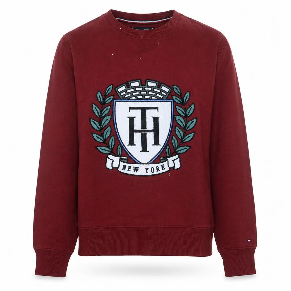 Tommy Hilfiger Women Red Crew Neck Pullover Sweatshirt Size S