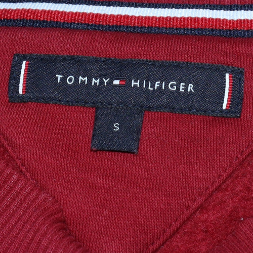 Tommy Hilfiger Women Red Crew Neck Pullover Sweatshirt Size S