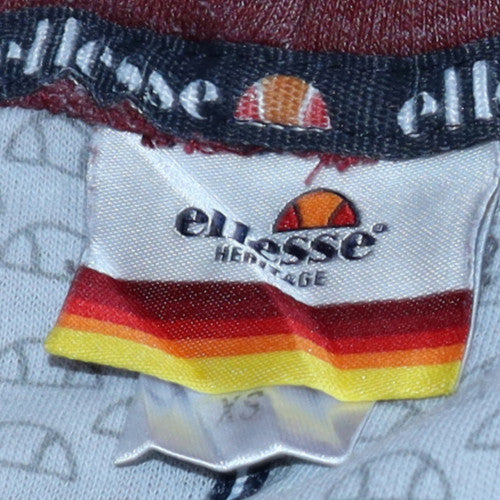 Ellesse Men's Red Pullover Hoodie XS Fleece Logo Sportswear