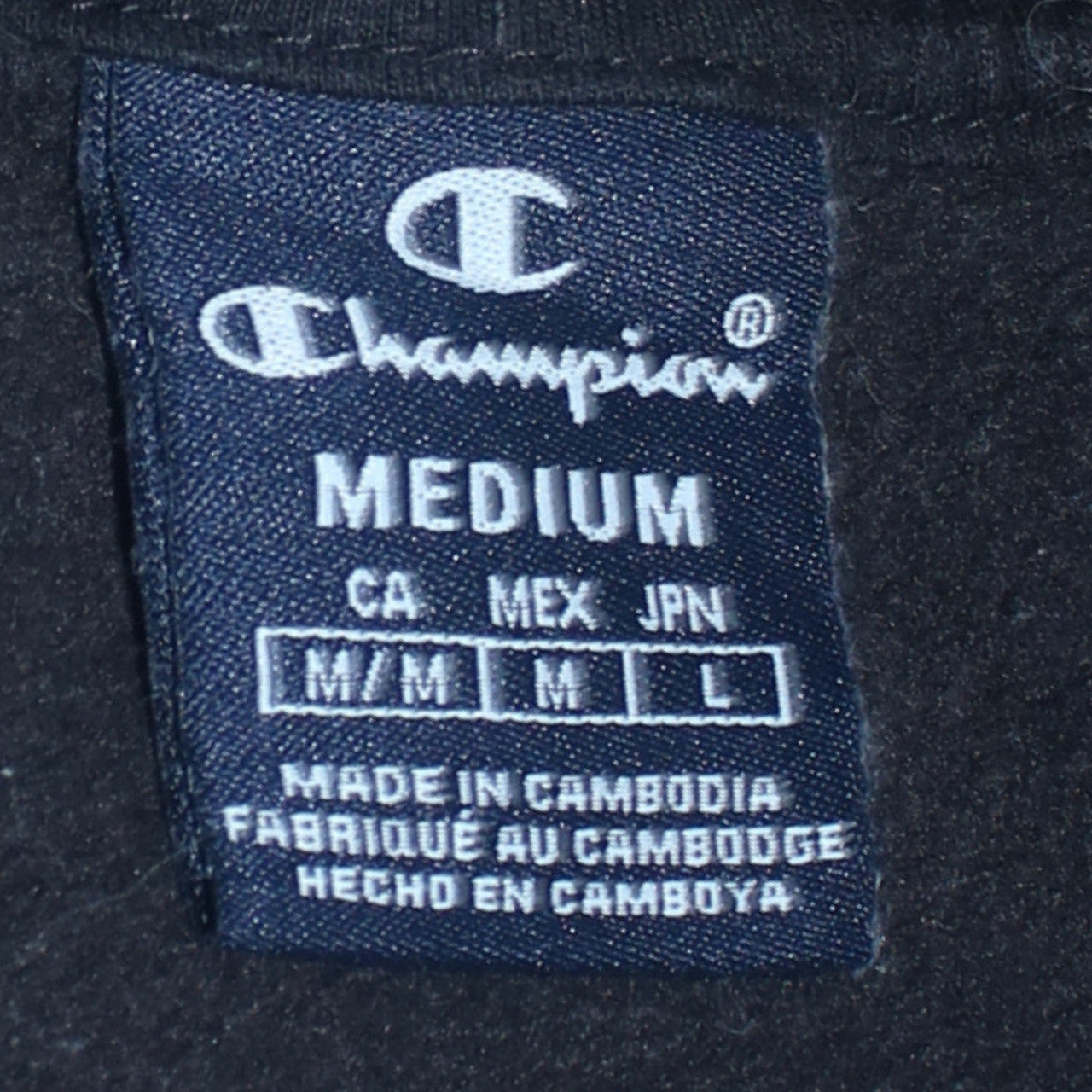 Champion Men's Black Pullover Sweatshirt Medium Crew Neck Fleece