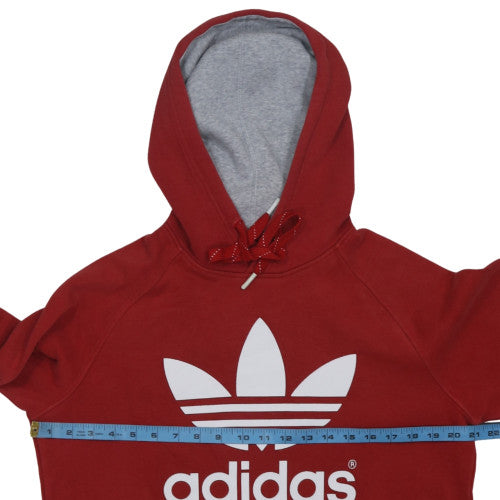 Adidas Mens Red Pullover Hoodie M Classic Logo Sportswear