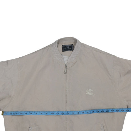 GueZhiTing Men's Beige L Bomber Jacket Lightweight Polyester