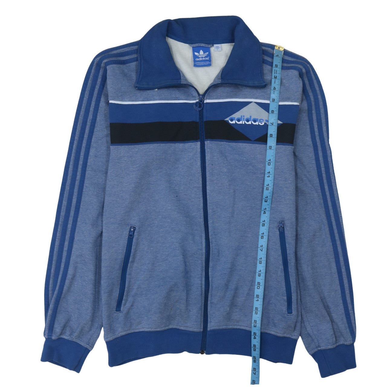 Adidas Men's Blue Full Zip Retro Sports Sweatshirt Size L