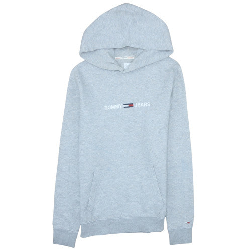 Tommy Jeans Men's Grey Embroidered Logo Pullover Hoodie M