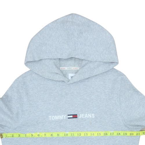 Tommy Jeans Men's Grey Embroidered Logo Pullover Hoodie M