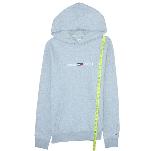 Tommy Jeans Men's Grey Embroidered Logo Pullover Hoodie M