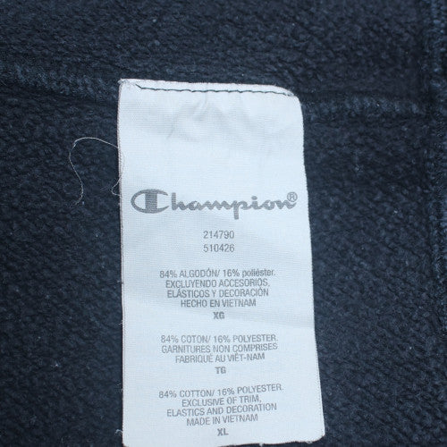 Champion Men’s Black Pullover Sweatshirt Large Crew Neck Classic Fit