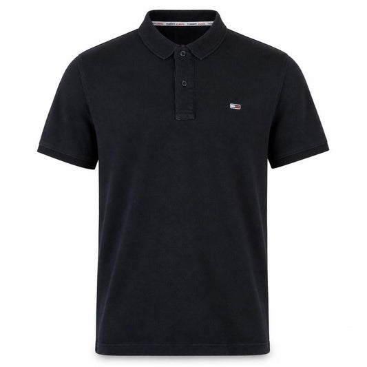 Tommy Jeans Men's Black Polo Shirt L Regular Fit Cotton