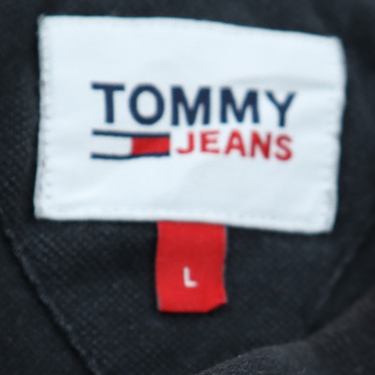 Tommy Jeans Men's Black Polo Shirt L Regular Fit Cotton