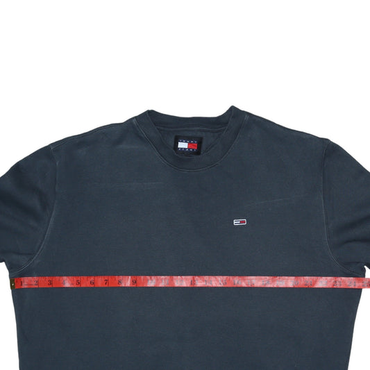 Tommy Jeans Men's Blue Cotton Crew Neck Pullover Sweatshirt L