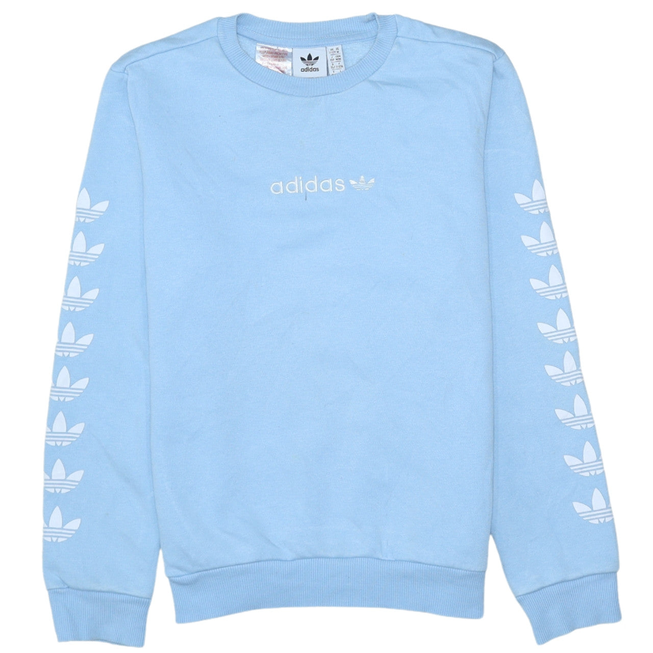 Adidas Girls Blue Crew Neck Pullover Sweatshirt Size 11-12 Years