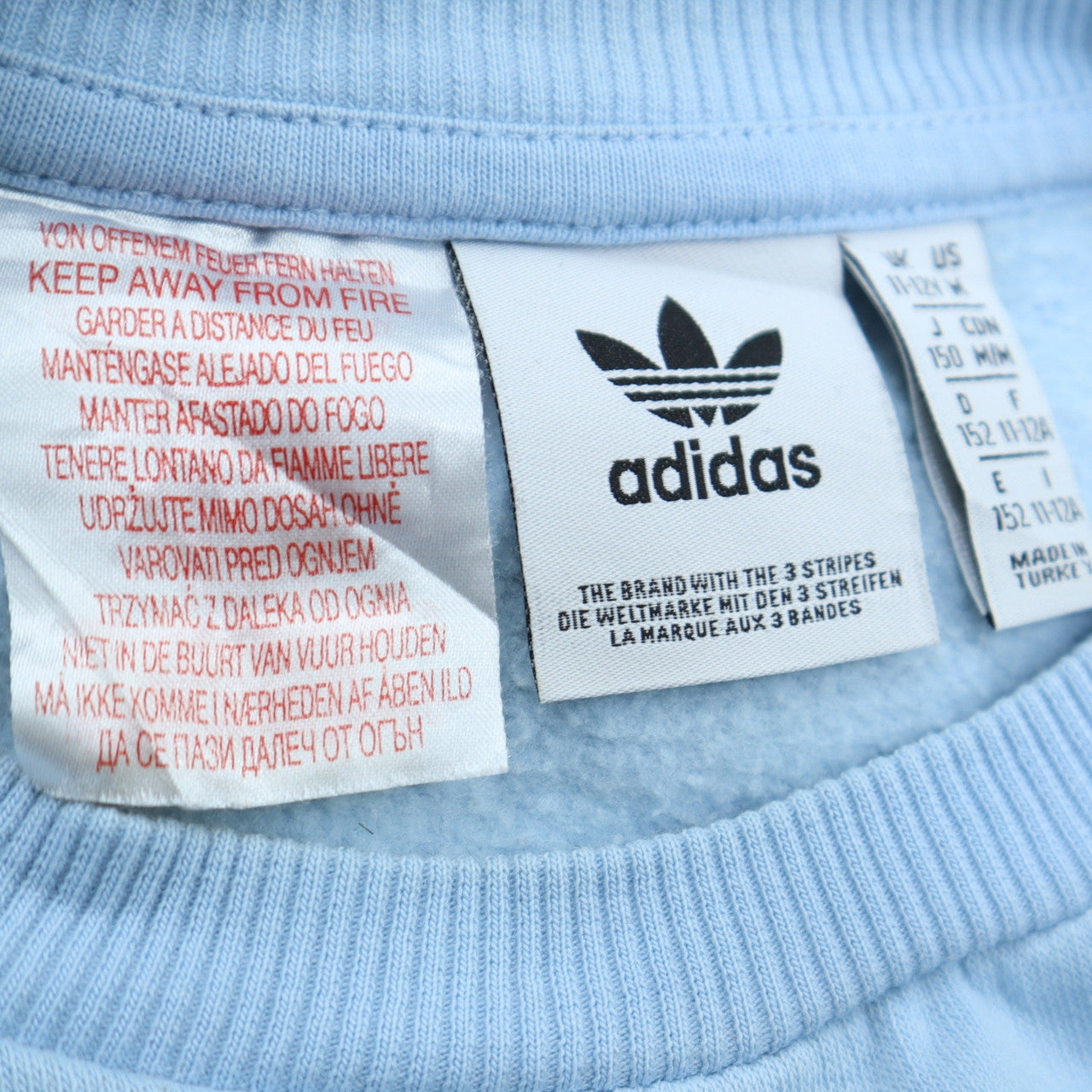 Adidas Girls Blue Crew Neck Pullover Sweatshirt Size 11-12 Years