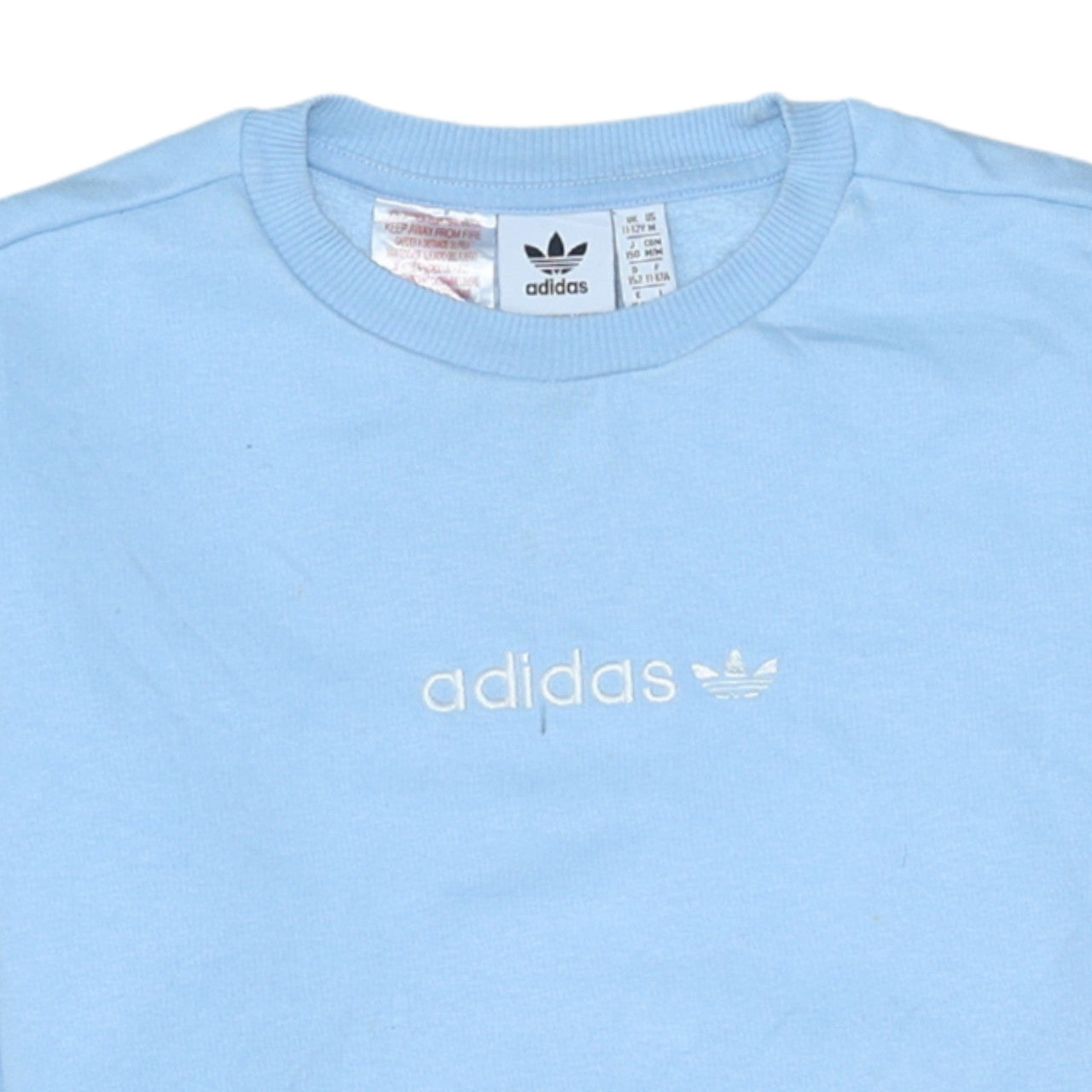 Adidas Girls Blue Crew Neck Pullover Sweatshirt Size 11-12 Years
