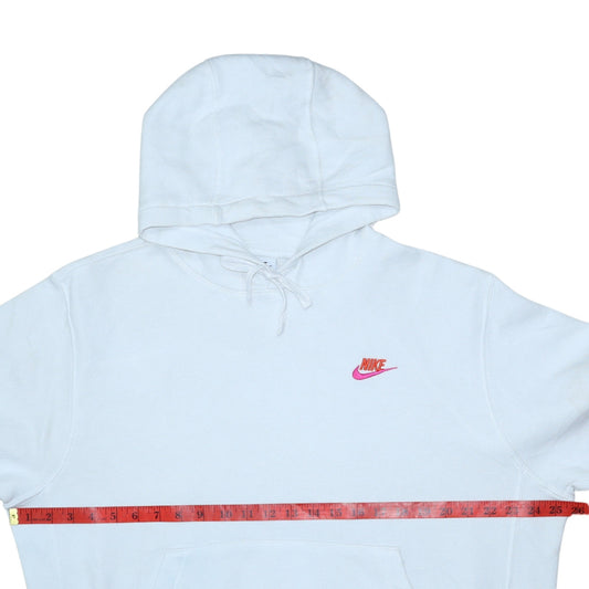 Nike Womens White Medium Pullover Hoodie Cotton Blend Casual