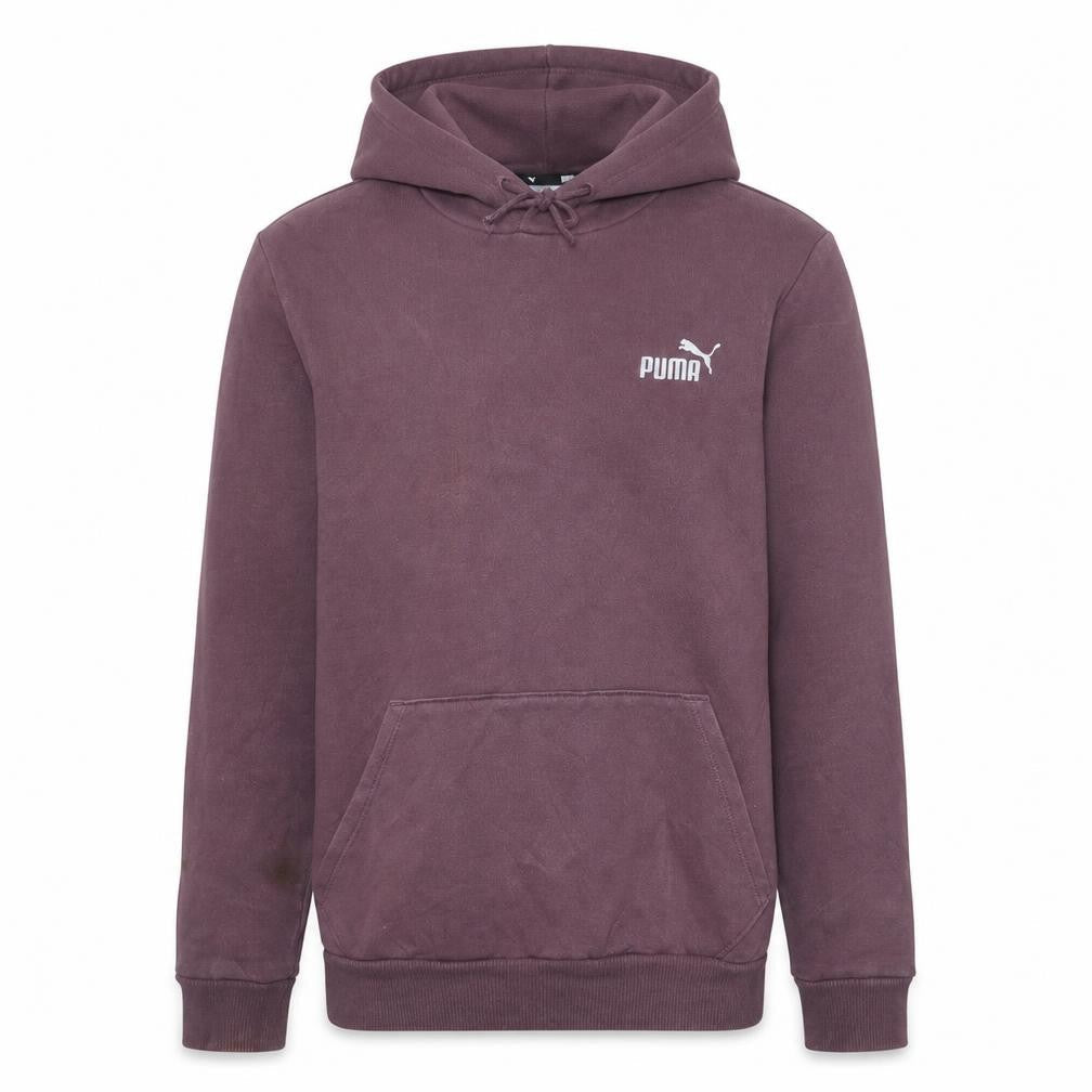 Front view of Puma boys’ purple pullover hoodie xl cotton blend casual sweatshirt