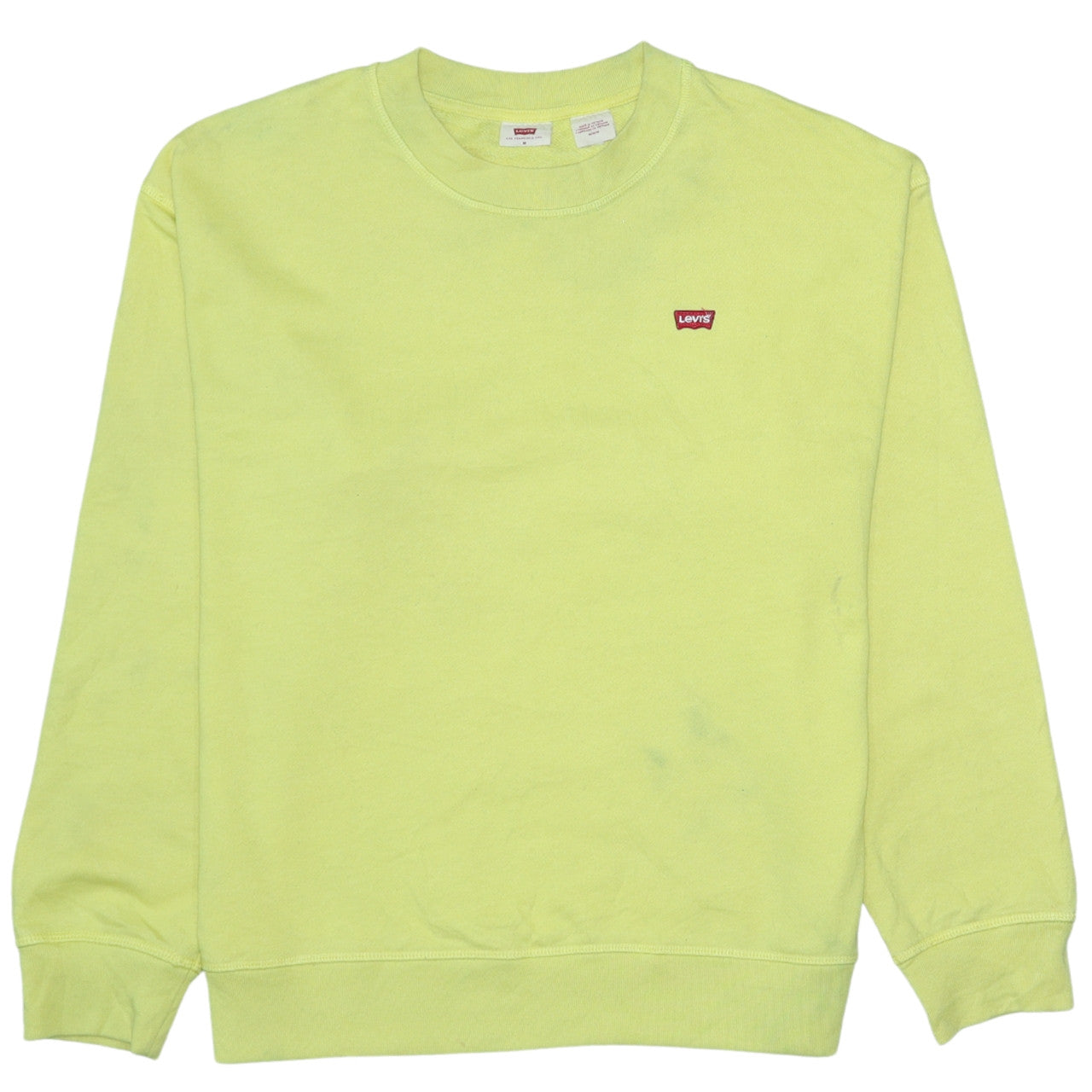Levi's Womens Yellow Logo Crew Neck Pullover Sweatshirt Size M