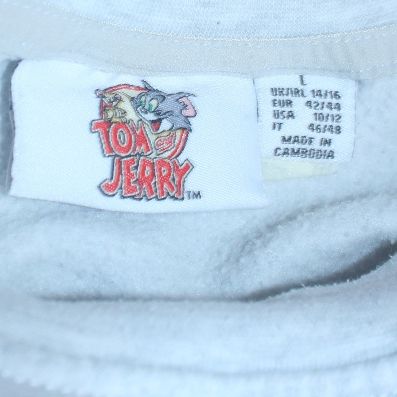 Primark Tom & Jerry Grey Crew Neck Sweatshirt Womens L